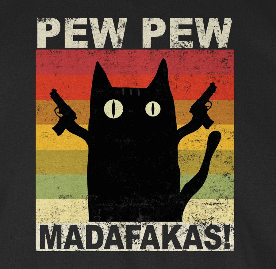 Shirtracer Pew Pew Madafakas Katze Vintage hell Shirts & Mehr Shirtracer Black Friday Preise