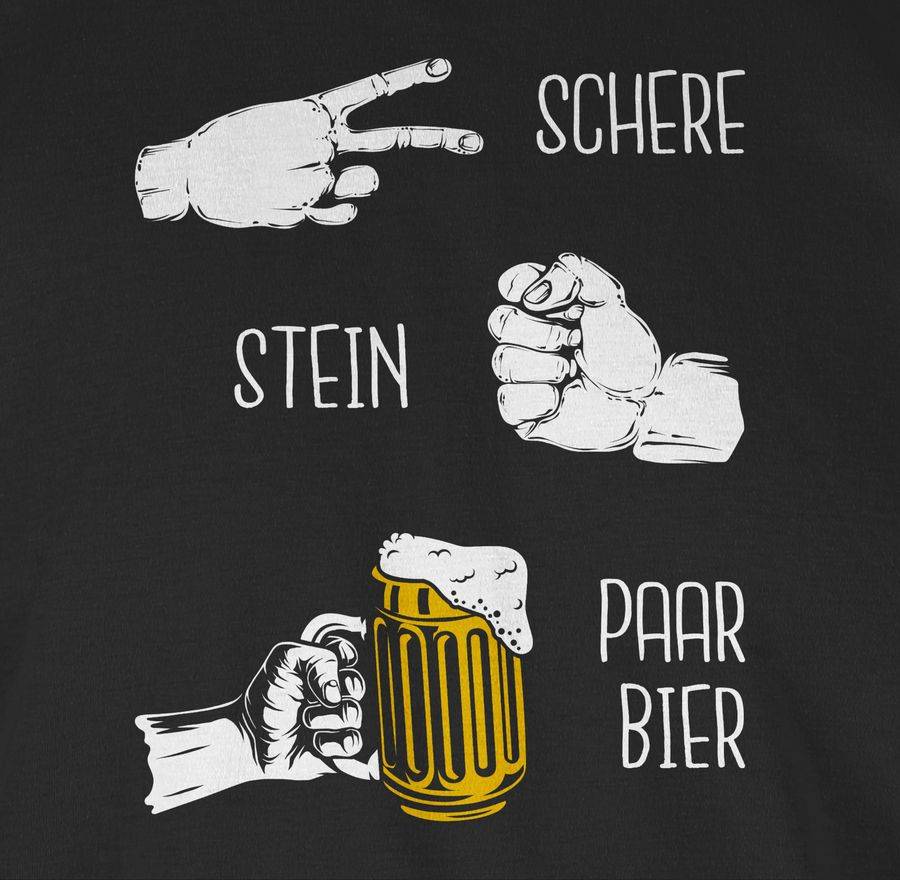 Shirtracer Biergeschenke Lustig - Schere Stein Bier - Hopfen - Herrentag Geschenk: T-Shirt Shirtracer Outlet