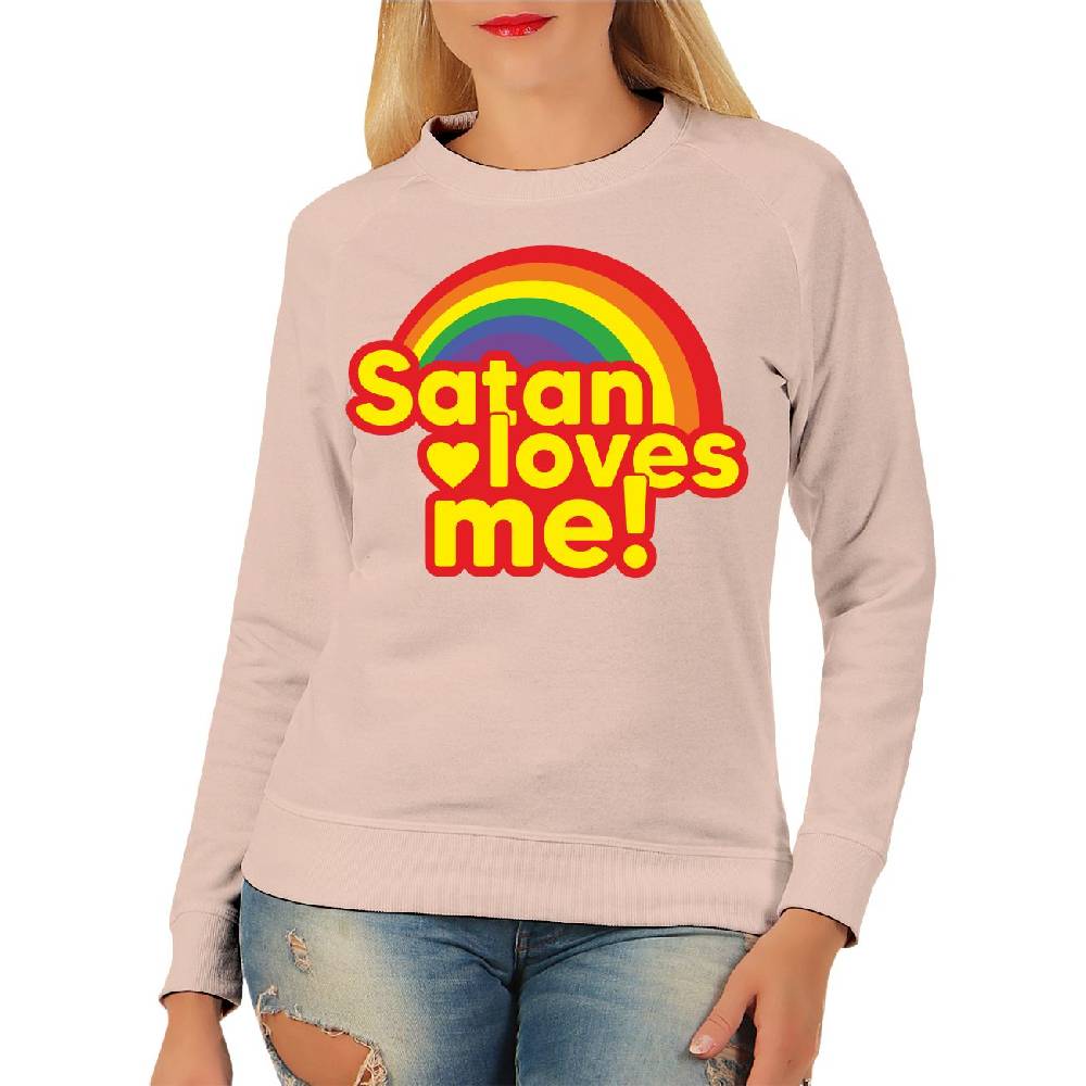 Spass Kostet Damen Pullover Sweatshirt Satan loves me Letzte 2 Tage