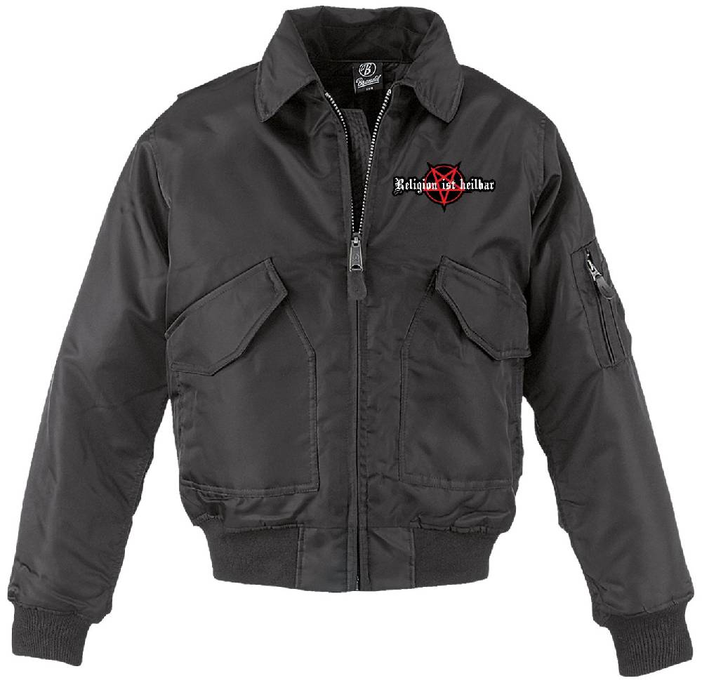 Spass Kostet CWU Bomberjacke mit Kragen Religion ist heilbar 666 Günstig kaufen