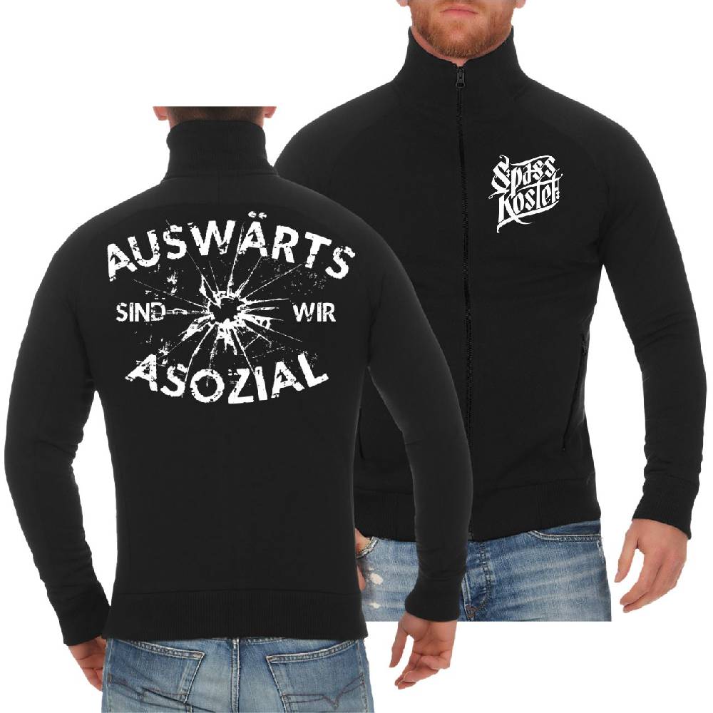 Spass Kostet Männer Sweatjacke Auswärts sind wir Asozial Vierteljährliche Förderung