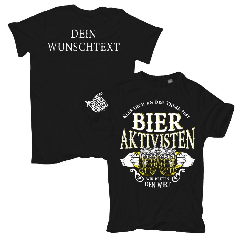 Spass Kostet Männer T-Shirt WUNSCHTEXT Bier Aktivisten Kleb dich an der Theke fest S bis 8XL Im Verkauf