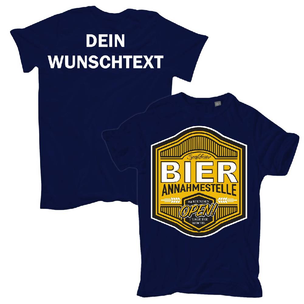 Spass Kostet Männer T-Shirt WUNSCHTEXT Bier Annahmestelle mit eigenem Name Text S bis XXL Kostenloser Versand