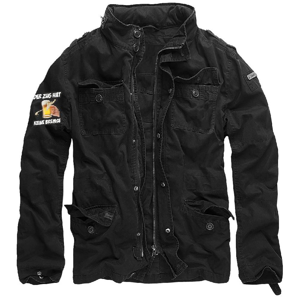 Spass Kostet Männer Vintage Jacke mit Kapuze im Kragen Der Zug hat keine Bremse Exklusive Angebote
