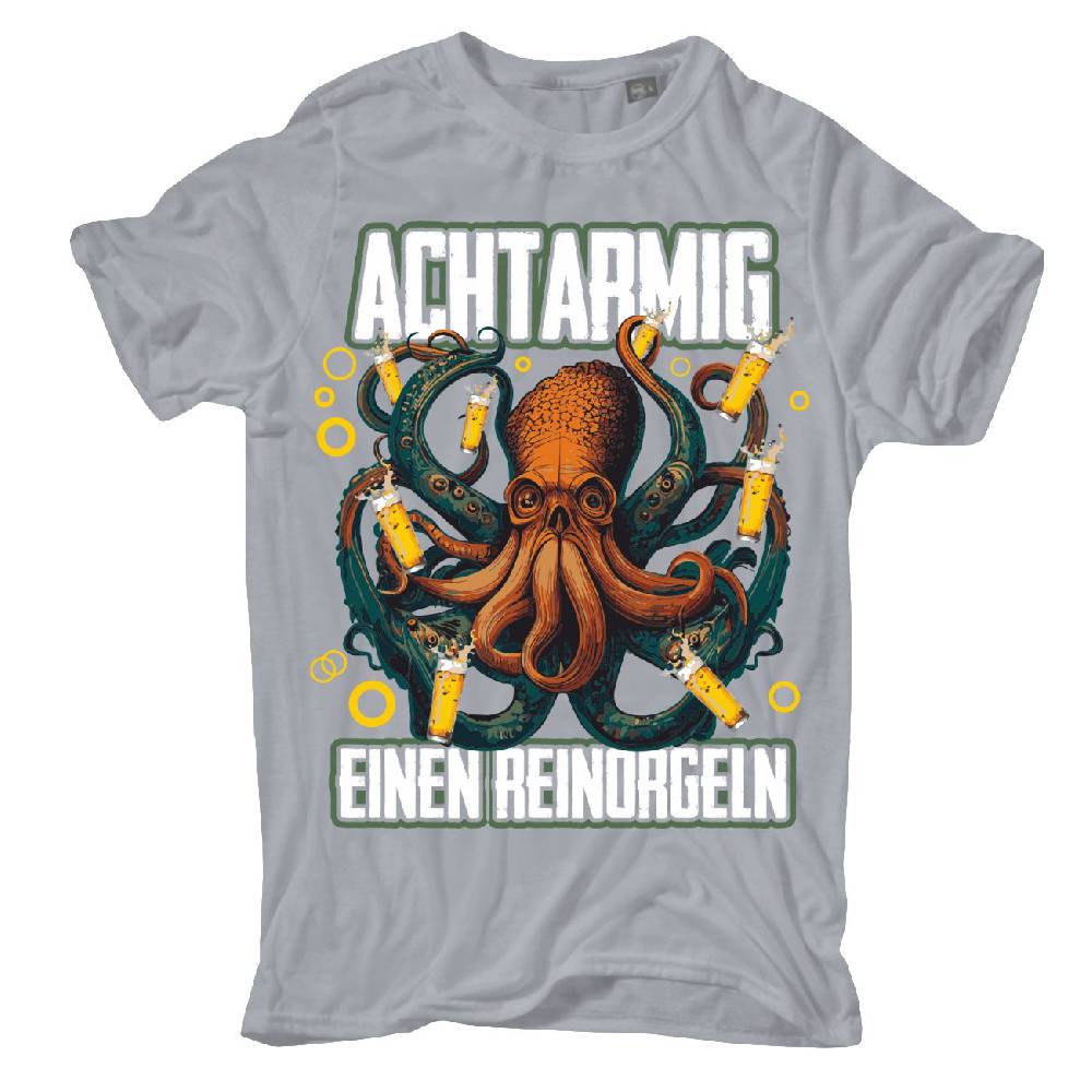 Spass Kostet Übergrößen Männer T-Shirt Sauf Krake Achtarmig einen Reinorgeln 3XL bis 8XL Black Friday Preise