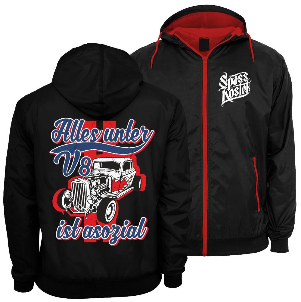 Spass Kostet Männer Windbreaker Regenjacke Alles unter V8 ist asozial Letzte 2 Tage