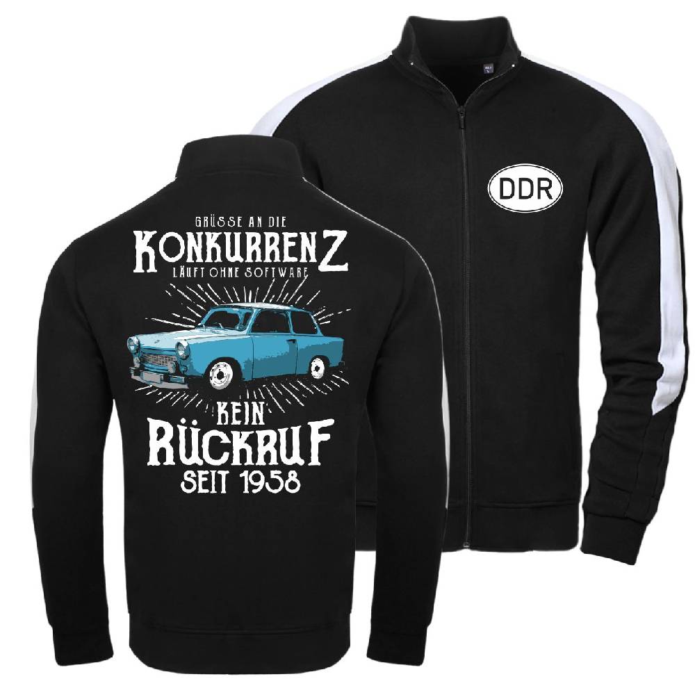 Spass Kostet Männer Trainingsjacke mit Streifen DDR Grüße an die Konkurrenz KEIN RÜCKRUF Online Outlet