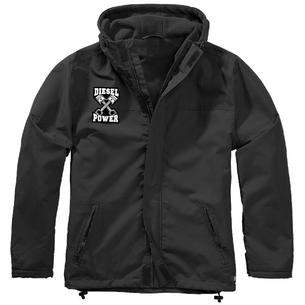 Spass Kostet Gefütterter Windbreaker Jacke mit Aufnäher DIESEL POWER Bis zu 50% Rabatt