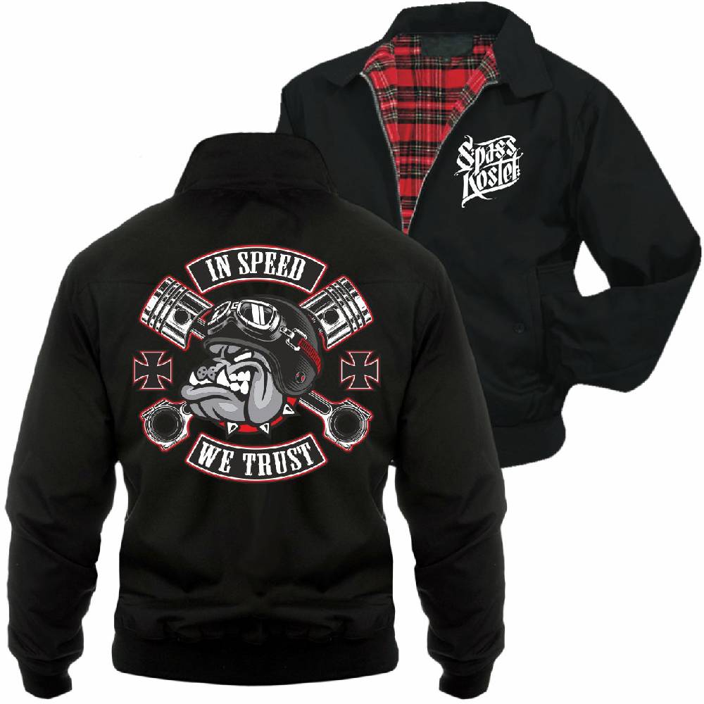 Spass Kostet Männer Harrington Jacke In Speed we Trust Kostenlose Rückgabe