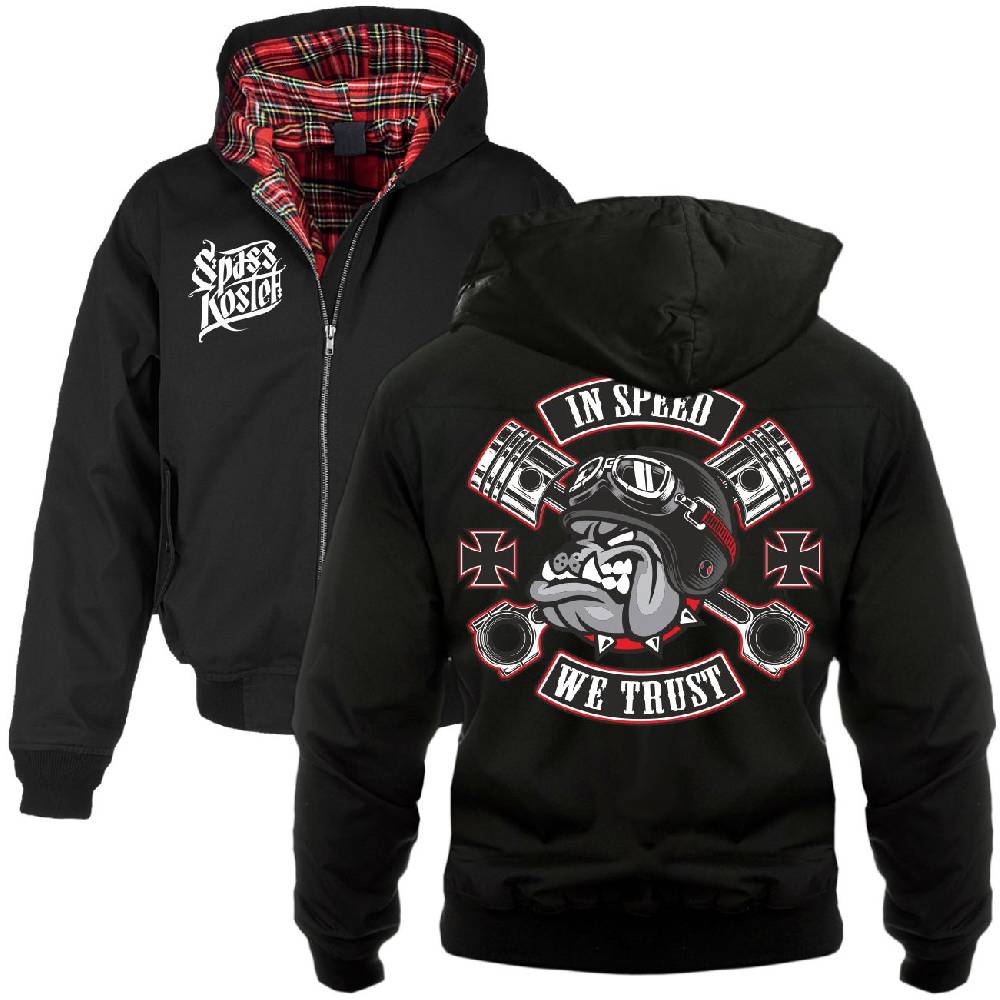 Spass Kostet Harrington Jacke mit Kapuze In Speed we Trust Begrenzte Freigabe