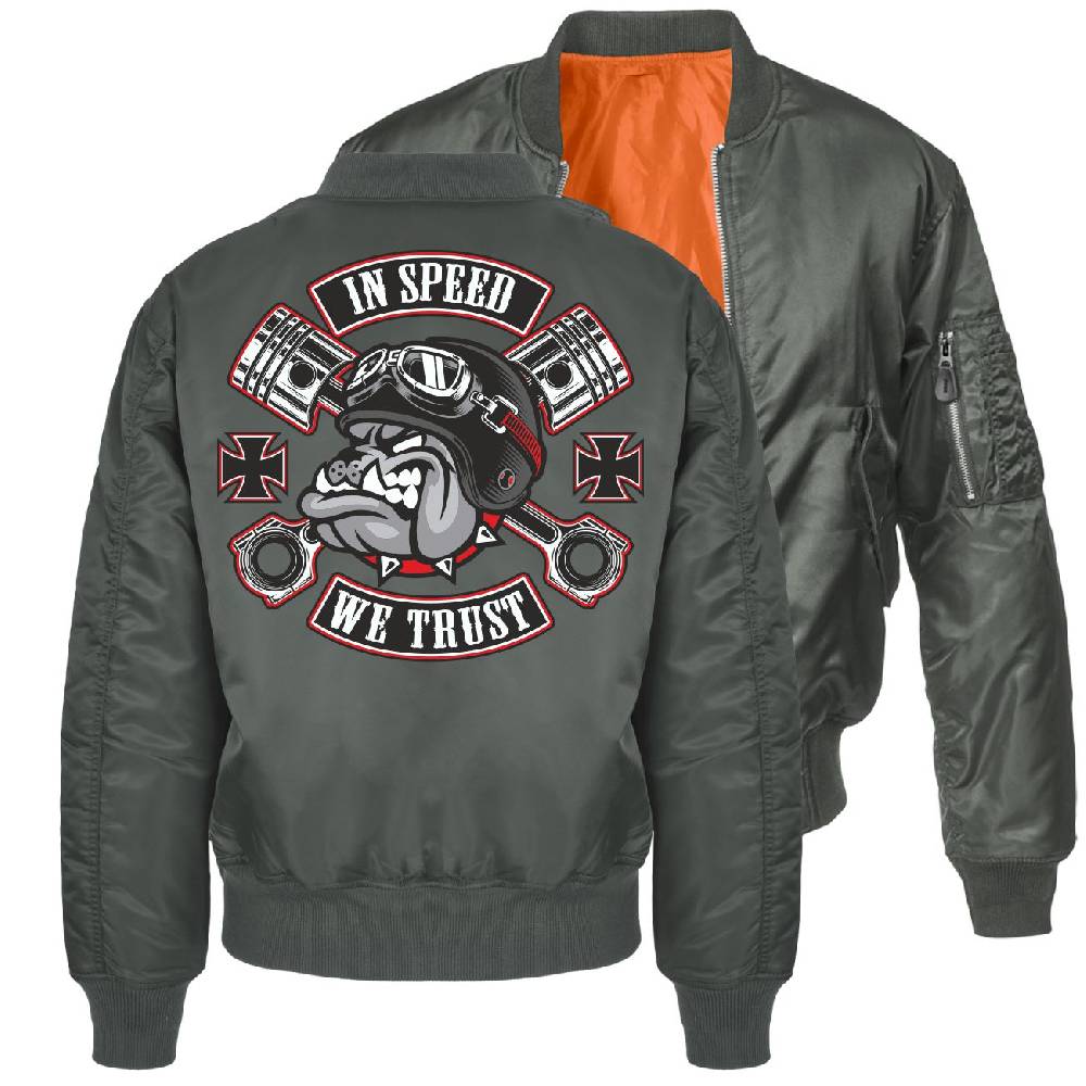 Spass Kostet Bomberjacke Pilotenjacke In Speed we Trust Rockn Roll JETZT KAUFEN