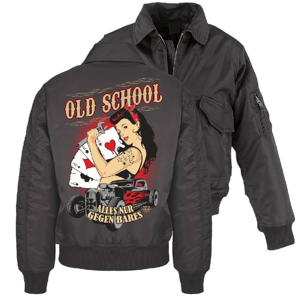 Spass Kostet CWU Bomberjacke mit Kragen Oldschool Rockn Roll Sonderangebot der Fabrik