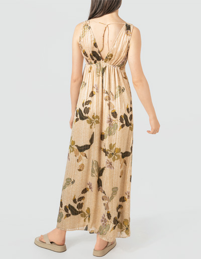 SECOND FEMALE Maxikleid mit Metallic-Garn Kostenlose Rückgabe