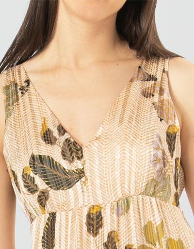 SECOND FEMALE Maxikleid mit Metallic-Garn Kostenlose Rückgabe