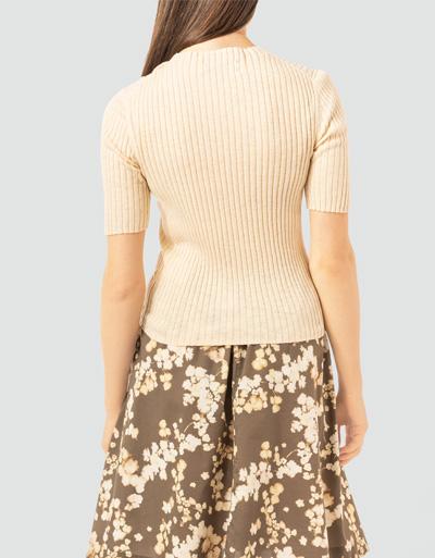 Marc O'Polo Kurzarmpullover aus feinem Rippenstrick Schlussverkauf