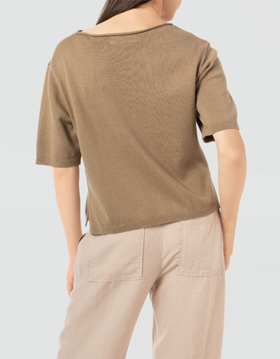 Marc O'Polo Kurzarmpullover mit rollierten Halsausschnitt Günstiger Verkauf