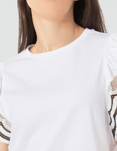 TWIN-SET Blusenshirt mit Makrameespitze Speichern exportieren