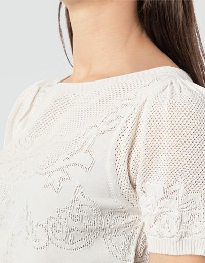 TWIN-SET Strick-Shirt mit Lochstrick-Ornament Im Verkauf
