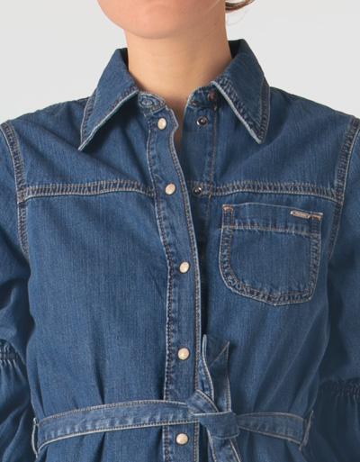 Pepe Jeans Jeanskleid mit dezenten Puff-Ärmel Preisnachlass