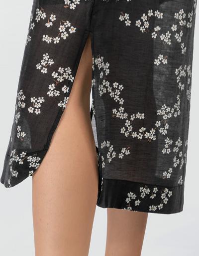 SECOND FEMALE Kleid mit floralem Print Kostenlose Rückgabe
