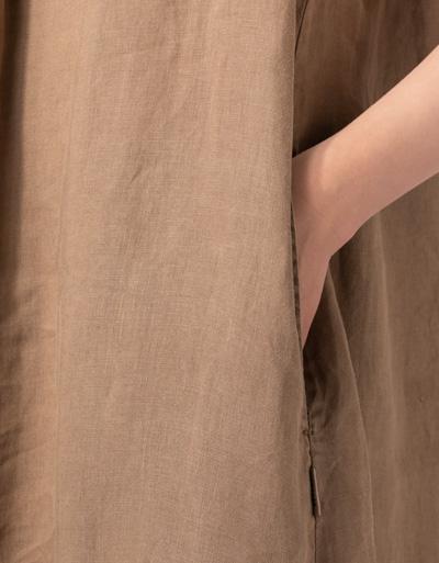Replay Maxikleid aus reinem Leinen Bis zu 65% Rabatt