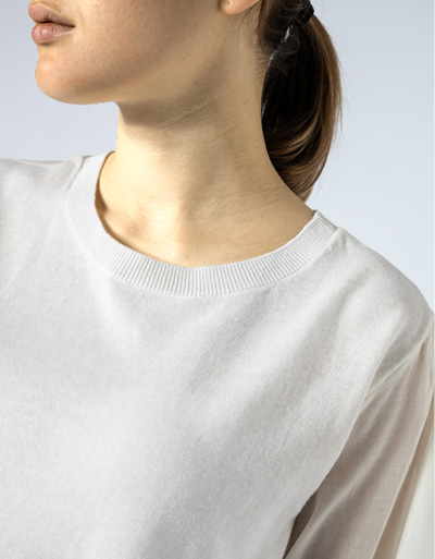TWIN-SET Bluse mit Strickeinsatz Sonderangebot