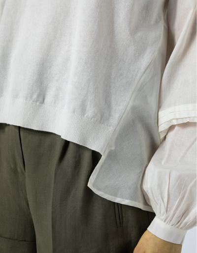 TWIN-SET Bluse mit Strickeinsatz Sonderangebot