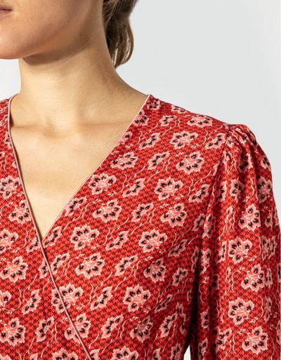 Freebird Wickelkleid mit Allover Print und Glitzergarn Speichern exportieren