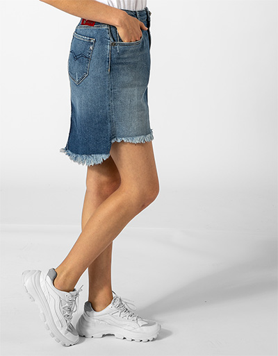 Replay Jeansrock mit Fransensaum Tägliche Deals