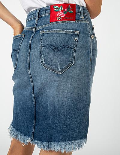 Replay Jeansrock mit Fransensaum Tägliche Deals