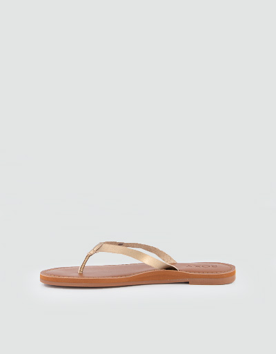 ROXY Zehensandalen in Metallic-Optik Super Sparpreis