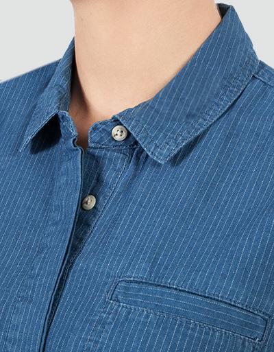Barbour Shirtkleid in Denim-Optik mit feinen Streifen Schlussverkauf