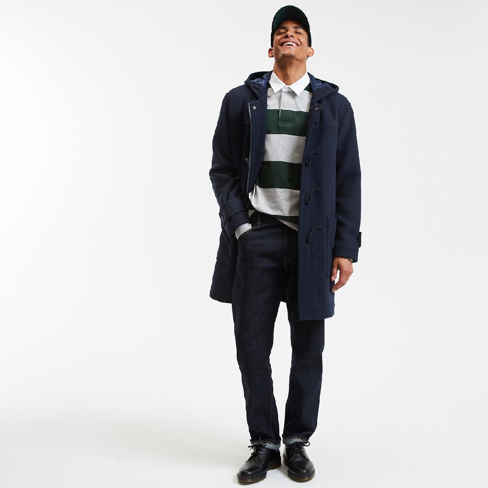 laredoute Gestreiftes Poloshirt lange Ärmel grau grün gestreift LA REDOUTE COLLECTIONS Zeitlich begrenztes Angebot