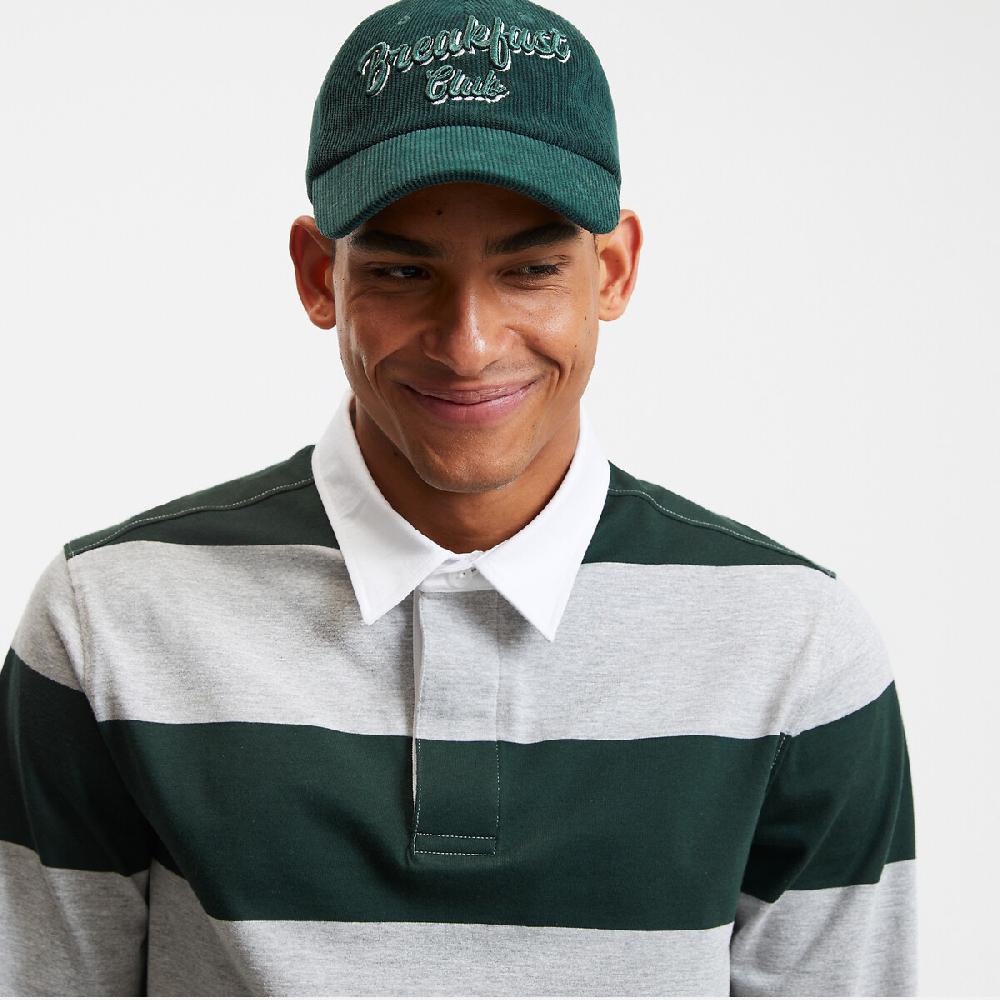 laredoute Gestreiftes Poloshirt lange Ärmel grau grün gestreift LA REDOUTE COLLECTIONS Zeitlich begrenztes Angebot