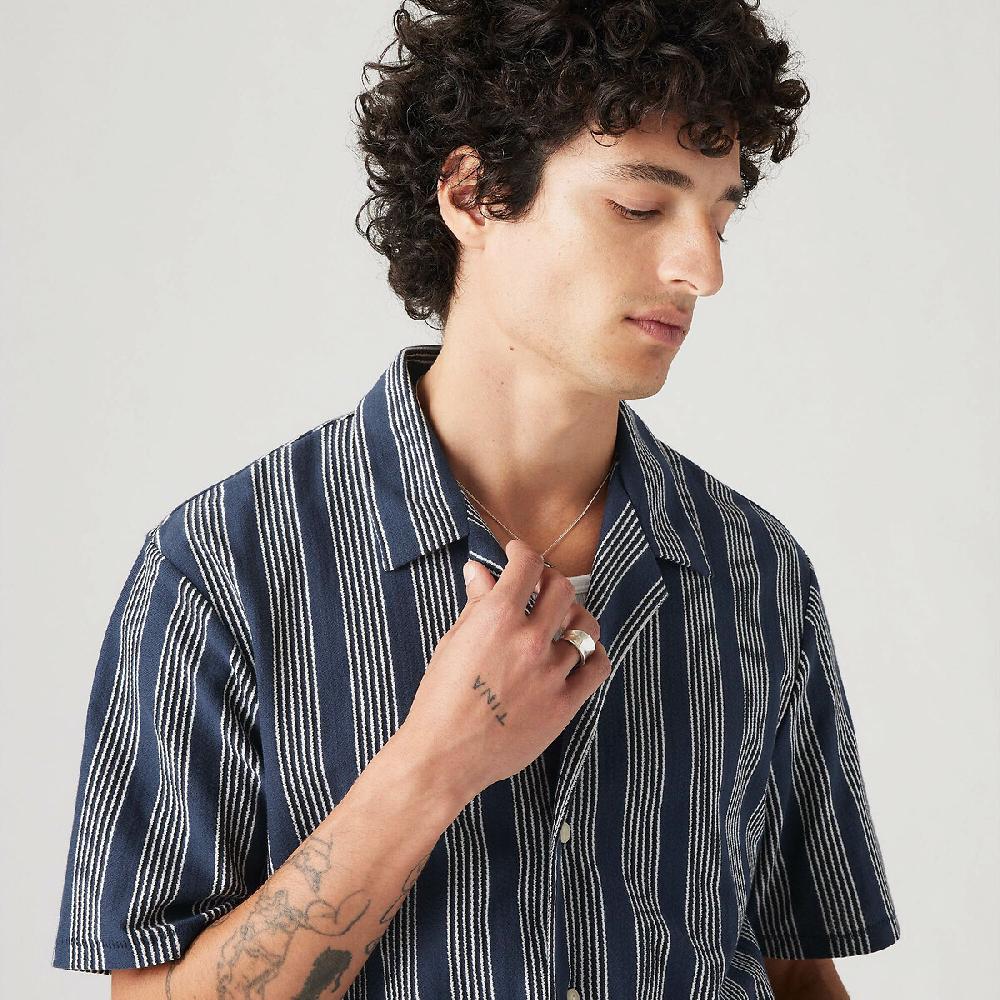laredoute Gestreiftes Kurzarm-Hemd Baumwolljersey blau gestreift LEVI'S Vatertagsangebot