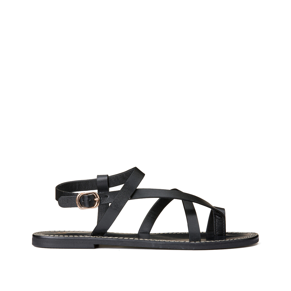 laredoute Signature-Zehensandalen aus Leder schwarz LA REDOUTE COLLECTIONS Begrenzte Freigabe