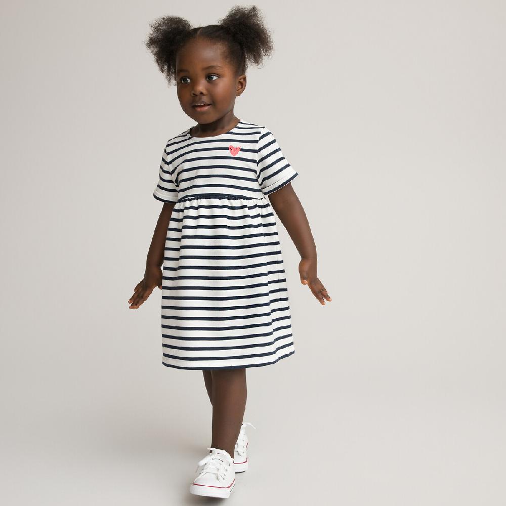 laredoute Gestreiftes Sweatkleid mit kurzen Ärmeln gestreift LA REDOUTE COLLECTIONS 50% Rabatt mit kostenlosem Versand