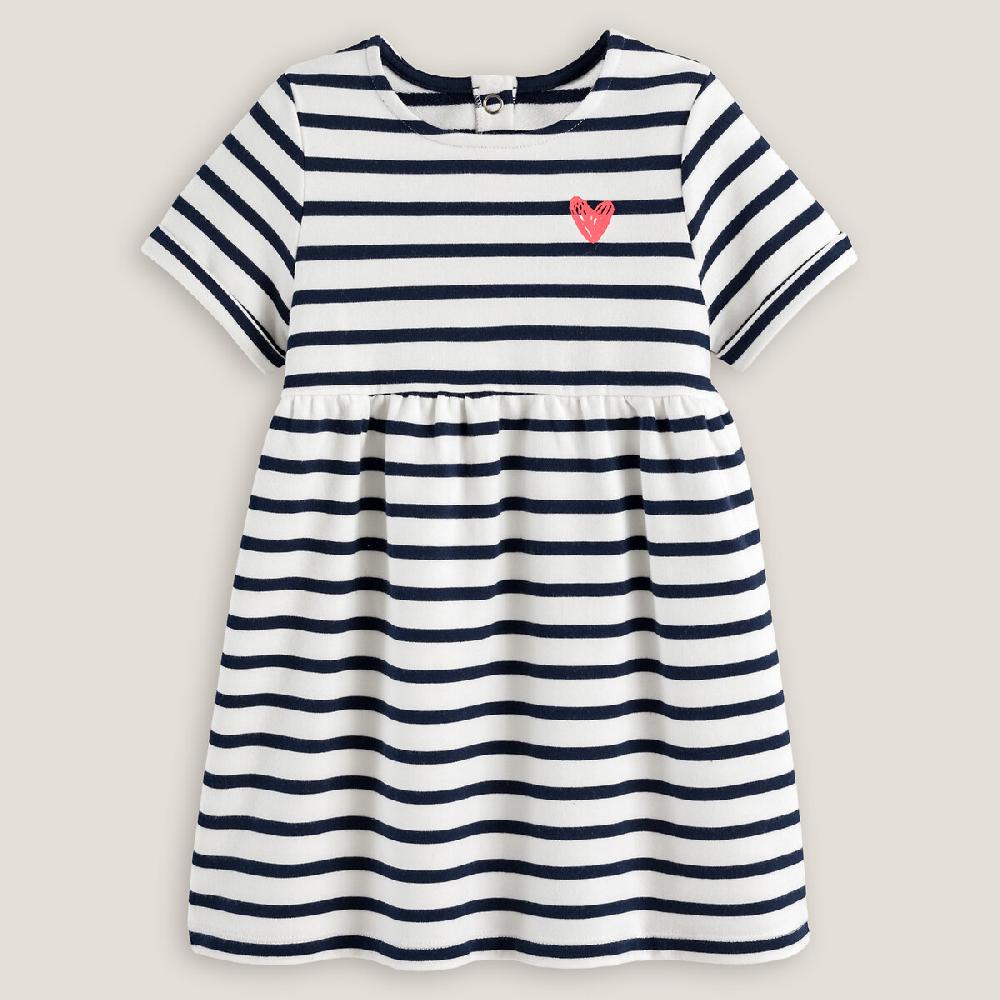 laredoute Gestreiftes Sweatkleid mit kurzen Ärmeln gestreift LA REDOUTE COLLECTIONS 50% Rabatt mit kostenlosem Versand