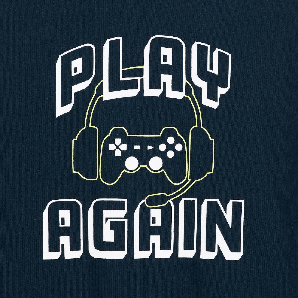 laredoute Pyjama aus Jersey mit Gaming-Aufdruck marine/grün LA REDOUTE COLLECTIONS 50% Rabatt für begrenzte Zeit