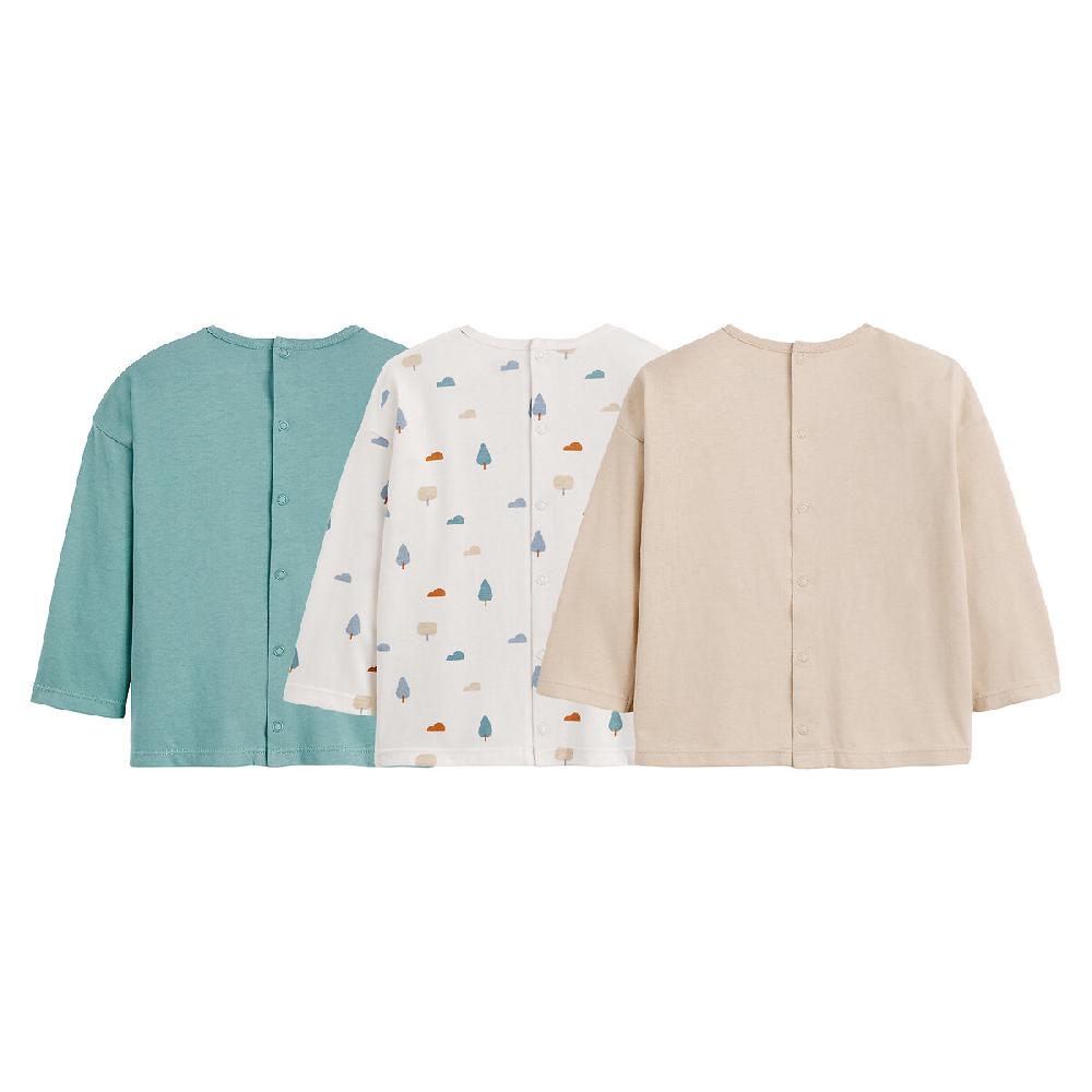 laredoute 3er-Pack Langarm-Shirts blau/beige LA REDOUTE COLLECTIONS Rabatte dieses Monats