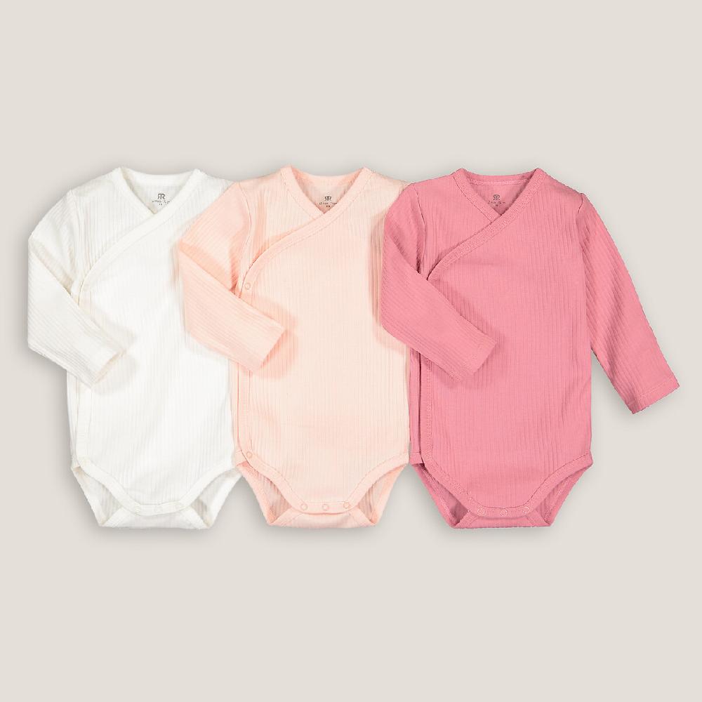 laredoute 3er-Pack Bodys für Neugeborene aus Bio-Baumwolle ecru + rosa LA REDOUTE COLLECTIONS Angebote