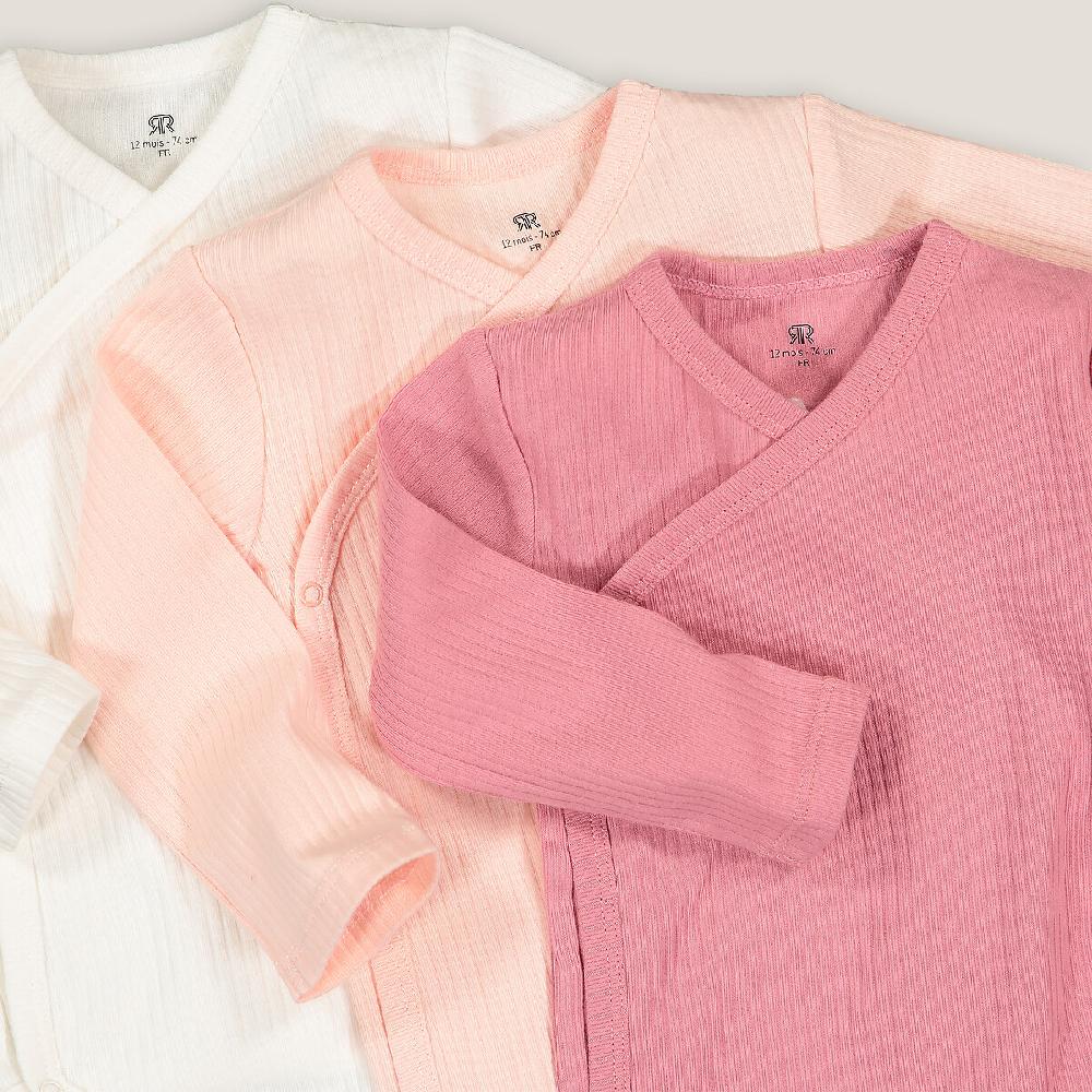 laredoute 3er-Pack Bodys für Neugeborene aus Bio-Baumwolle ecru + rosa LA REDOUTE COLLECTIONS Angebote