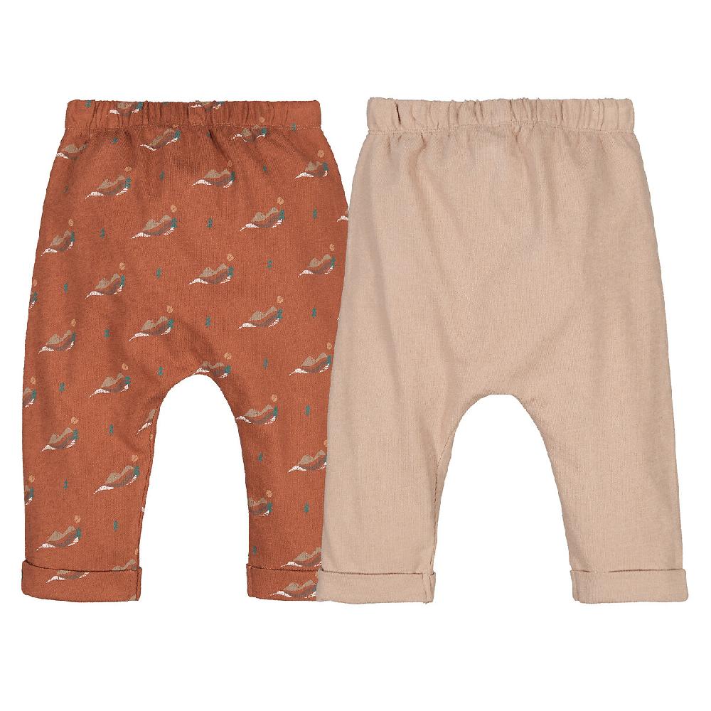 laredoute 2er-Pack Pluderhosen gemusterter Jersey braun / beige LA REDOUTE COLLECTIONS im Angebot