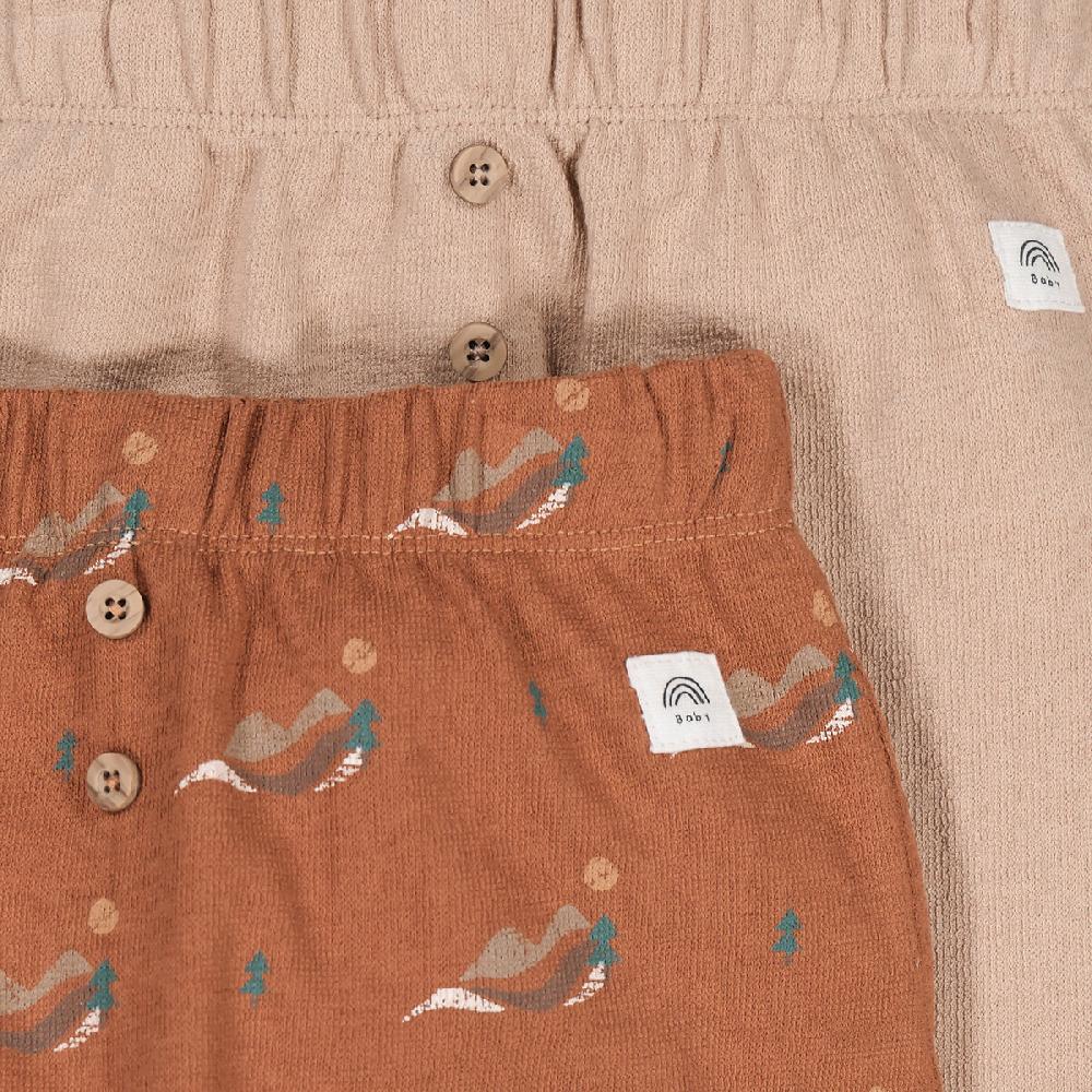 laredoute 2er-Pack Pluderhosen gemusterter Jersey braun / beige LA REDOUTE COLLECTIONS im Angebot