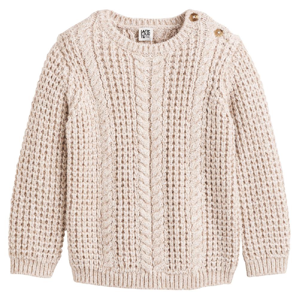 laredoute Pullover mit rundem Ausschnitt Musterstrick beige meliert LA REDOUTE COLLECTIONS Schlussverkauf
