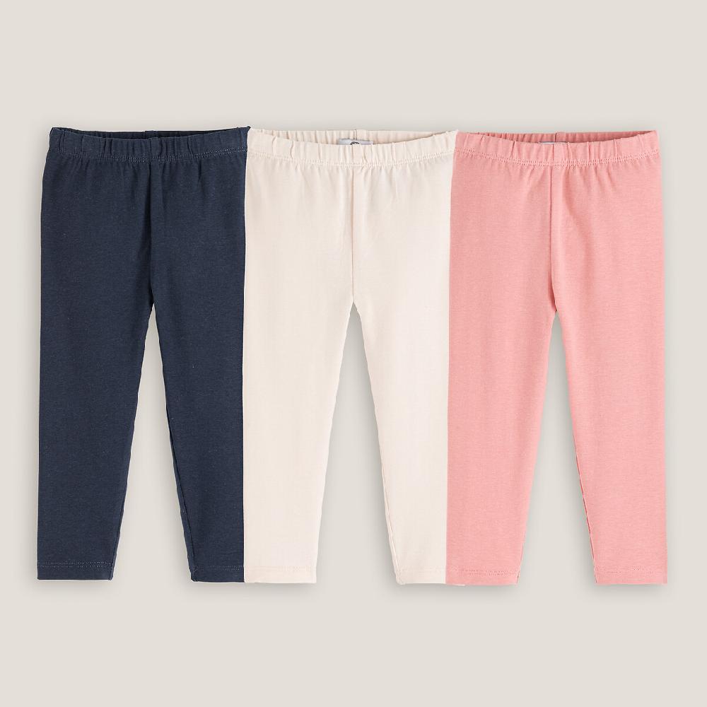 laredoute 3er-Pack Leggings unifarben marine + rosa + ecru LA REDOUTE COLLECTIONS Limitierter Zeitrabatt