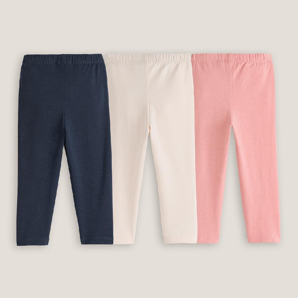laredoute 3er-Pack Leggings unifarben marine + rosa + ecru LA REDOUTE COLLECTIONS Limitierter Zeitrabatt