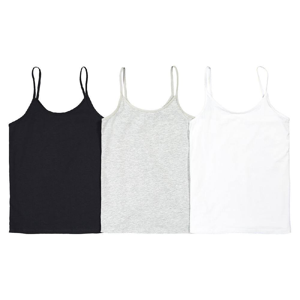 laredoute 3er-Pack Tops uni Baumwolle schwarz + weiss + grau LA REDOUTE COLLECTIONS Preisnachlass