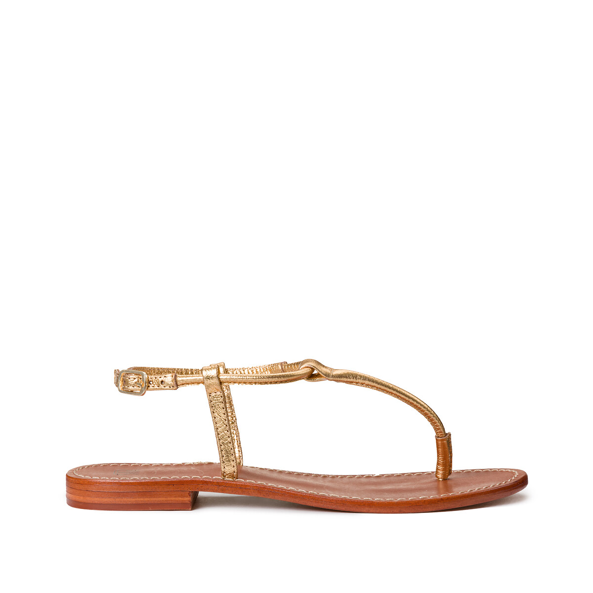 laredoute Zehensandalen aus Leder goldfarben LA REDOUTE COLLECTIONS Cyber Monday